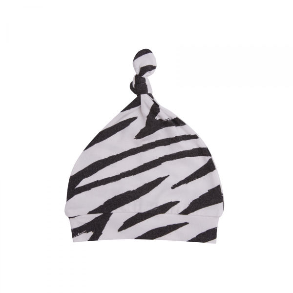 Picture of Zebra Print Knotted Hat Black 0-3 Months