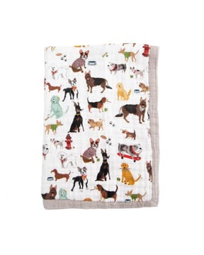 Picture of Cotton Muslin Baby Blanket - Woof by Little Unicorn