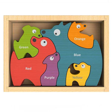 Picture of Dog Family Puzzle w/ Curriculum bilingual English/Spanish -  by Begin Again Toys