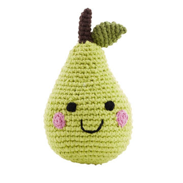 Picture of Friendly Fruit Rattle Pear - Free Trade 100% Cotton - by Pebble