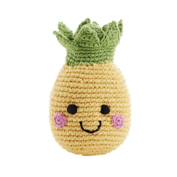 Picture of Friendly Fruit Rattle Pineapple - Free Trade 100% Cotton - by Pebble