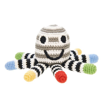 Picture of Octopus Rattle Black and White - Free Trade 100% Cotton - by Pebble