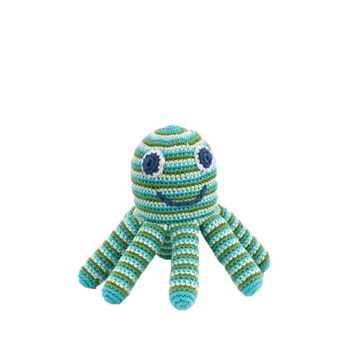 Picture of Octopus Rattle Green - Free Trade 100% Cotton - by Pebble