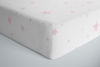 Picture of Flannel Crib Sheet - Pink Scribble Stars | by Kushies