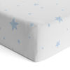 Picture of Flannel Crib Sheet - Blue Scribble Stars
