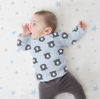 Picture of Flannel Crib Sheet - Blue Scribble Stars
