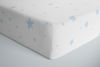 Picture of Flannel Crib Sheet - Blue Scribble Stars