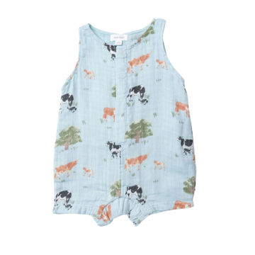 Picture of Angel Dear Blue Cows Muslin Shortie Romper
