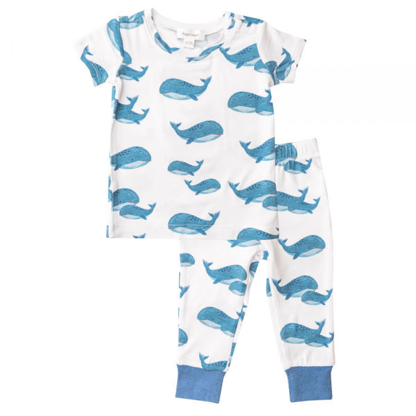 Picture of Angel Dear Blue Whales Short Sleeve Loungewear