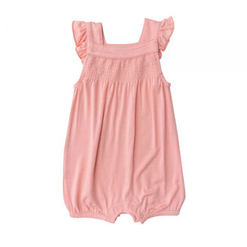 Picture of Angel Dear Blossom Pink Smocked Front Bamboo Overall Shortie