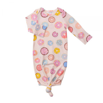 Picture of Donuts in Pink Knotted Gown - Newborn to 3 Months