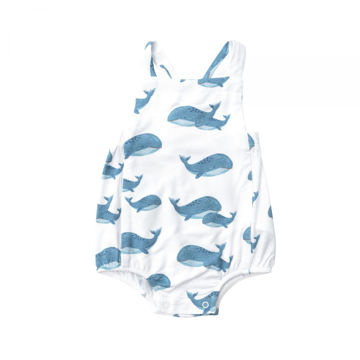 Picture of Angel Dear Blue Whales Bamboo Sunsuit