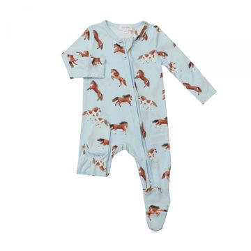 Picture of Angel Dear Blue Horses 2 Way Zipper Footie