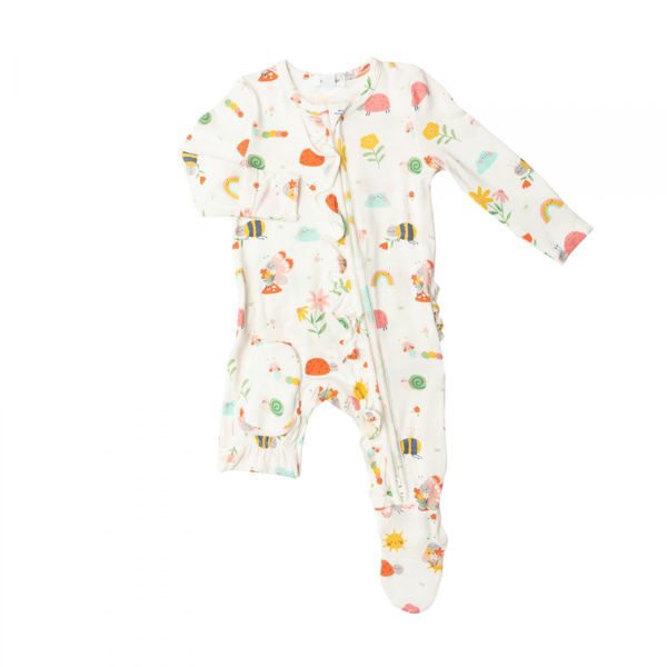 Picture of Angel Dear Garden Creatures Pink Ruffle 2 Way Zipper Footie