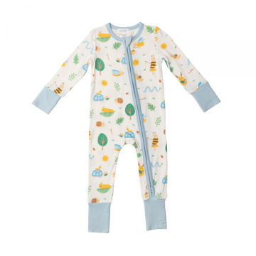 Picture of Angel Dear Garden Creatures Blue 2 Way Zipper Romper