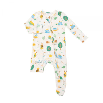 Picture of Angel Dear Garden Creatures Blue 2 Way Zipper Footie