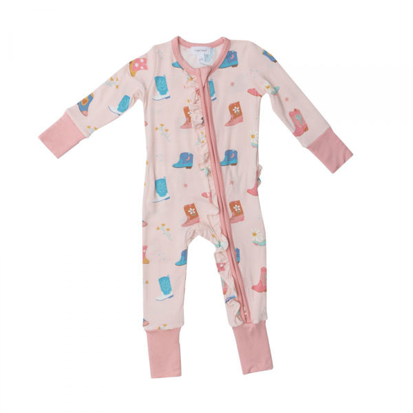 Picture of Angel Dear Pink Cowboy Boots 2 Way Zipper Romper