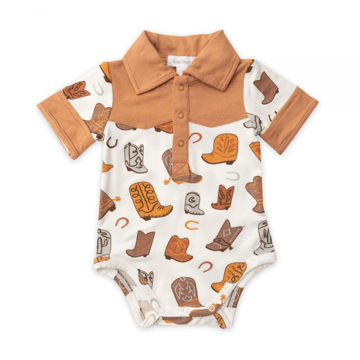 Picture of Angel Dear Ivory Boots Yoke Collar Bodysuit