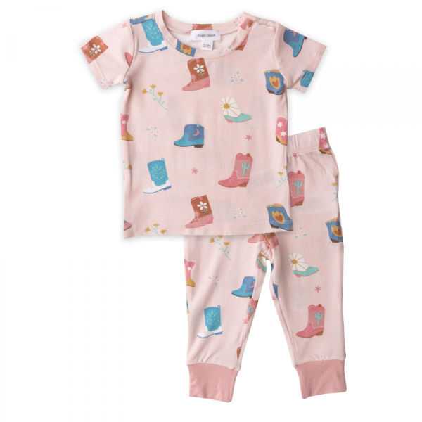 Picture of Angel Dear Pink Cowboy Boots Short Sleeve Loungewear