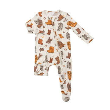 Picture of Angel Dear Ivory Cowboy Boots 2 Way Zipper Footie