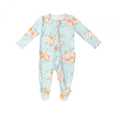 Picture of Angel Dear Peonies Ruffle 2 Way Zipper Footie