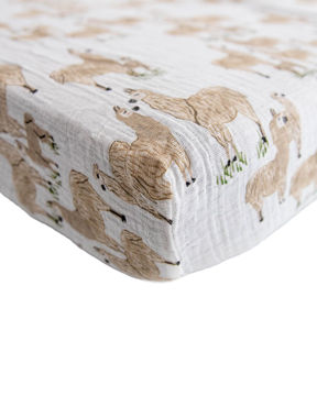 Picture of Cotton Muslin Crib Sheet - Llama Llama by Little Unicorn