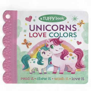 Picture of Tuffy Unicorns Love Colors Book - Washable, Chewable, Unrippable Pages With Hole For Stroller Or Toy Ring, Teether Tough, Ages 0-3