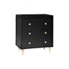 Picture of Lolly 3-Drawer Changer Dresser with Removable Changer Tray - Black and Washed Natural - By Babyletto