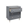 Picture of Lolly 3-Drawer Changer Dresser with Removable Changer Tray - Grey and Washed Natural - By Babyletto