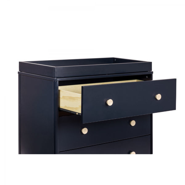 Picture of Lolly 3-Drawer Changer Dresser with Removable Changer Tray - Navy and Washed Natural - By Babyletto