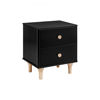 Picture of Lolly Nightstand with USB Port in Black and Washed Natural - By Babyletto