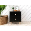 Picture of Lolly Nightstand with USB Port in Black and Washed Natural - By Babyletto