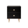 Picture of Lolly Nightstand with USB Port in Black and Washed Natural - By Babyletto