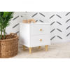 Picture of Lolly Nightstand with USB Port in White and Naturaal - By Babyletto