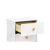 Picture of Lolly Nightstand with USB Port in White and Naturaal - By Babyletto