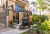 Picture of RumbleSeat for Vista Stroller V2 - GREGORY (blue melange/silver/saddle brown leather) - by Uppa Baby