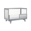 Picture of Hudson 3-in-1 Convertible Crib Grey and White with Toddler Bed Conversion Kit- By Babyletto