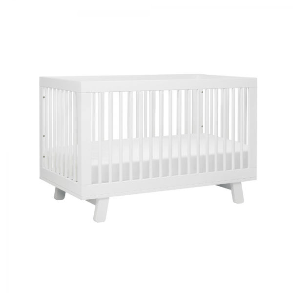 Picture of Hudson 3-in-1 Convertible Crib White with Toddler Bed Conversion Kit- By Babyletto