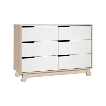 Picture of Hudson 6-Drawer Washed Natural and White Double Dresser - by BabyLetto