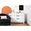 Picture of Hudson 6-Drawer Solid White Double Dresser - by BabyLetto