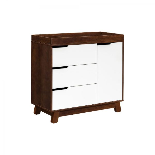 Picture of Hudson 3-Drawer Changer Dresser Espresso and White with Removable Changing Tray - by Babyletto
