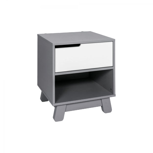 Picture of Hudson Nightstand with USB Port in Grey and White - by BabyLetto