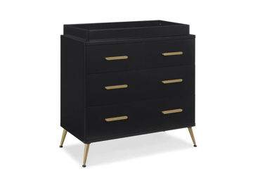 Picture of 4 Drawer Dresser with Changer - Black finish with  Melted Bronze Feet - by Delta