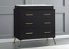 Picture of 4 Drawer Dresser with Changer - Black finish with  Melted Bronze Feet - by Delta