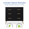 Picture of 4 Drawer Dresser with Changer - Black finish with  Melted Bronze Feet - by Delta