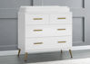 Picture of 4 Drawer Dresser with Changer - Bianca White finish with  Melted Bronze Feet - by Delta