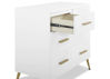Picture of 4 Drawer Dresser with Changer - Bianca White finish with  Melted Bronze Feet - by Delta