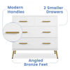 Picture of 4 Drawer Dresser with Changer - Bianca White finish with  Melted Bronze Feet - by Delta