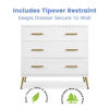 Picture of 4 Drawer Dresser with Changer - Bianca White finish with  Melted Bronze Feet - by Delta