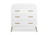 Picture of 4 Drawer Dresser with Changer - Bianca White finish with  Melted Bronze Feet - by Delta